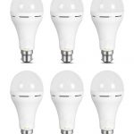 Oclive Led Rechargeable Emergency 9 watt Inverter Bulb (Cool White) Pack of 6